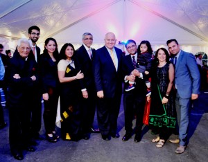 Members of the Lodhia family with Mayor Frank Scarpitti